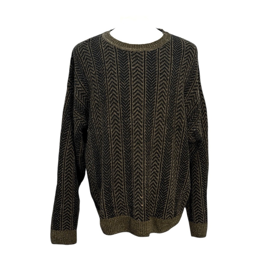 Vintage Croft & Barrow Men's Size XL Sweater Knit Pullover Brown & Black 90s